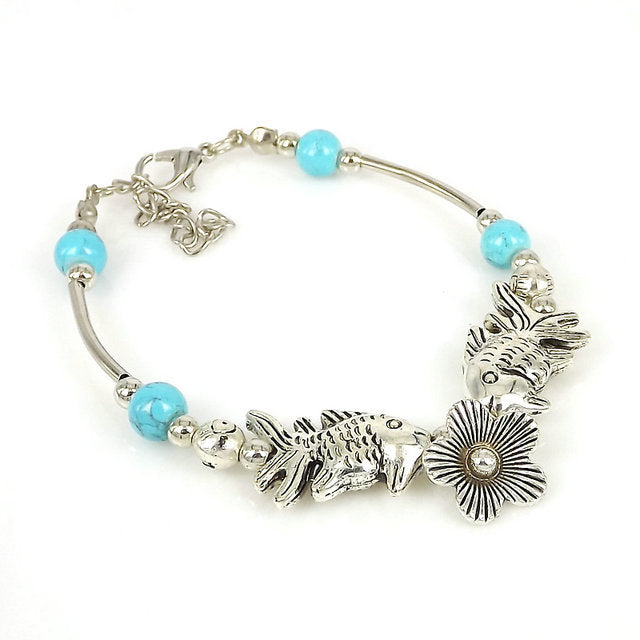 Wholesale Ethnic Silver Beads Alloy Bracelet